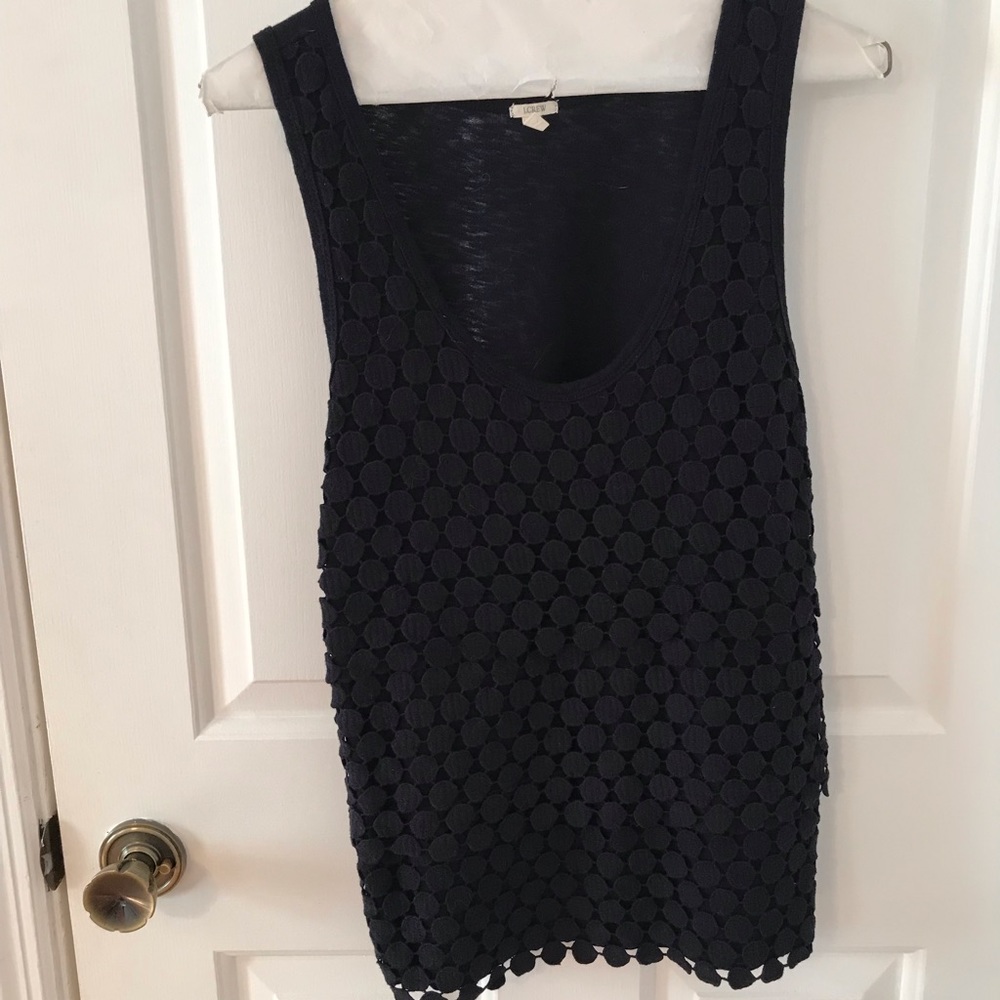 J. Crew Navy Polka Dot Tank
